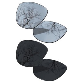 ToughAsNails 2 Pair Polarized Lens Replacement for Oakley Frogskins Black&Silver Chrome