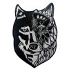 Sunflower Tribal Wolf Applique Embroidered Badge Iron On Sew On