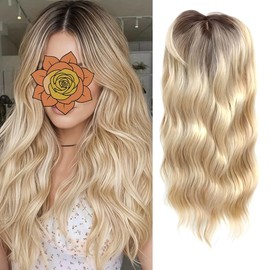 SIUNY Hair Toppers Synthetic Hairpieces 22Inch - For Women with Thinning Hair Ladies Wiglets 6.5’’x6.5’’ (Blonde)