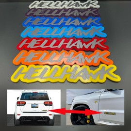 FMS Gear 1 HELLHAWK Emblem Badge fits WK2 Jeep Trackhawk Grand Cherokee Door or Liftgate - Matte