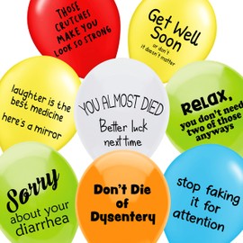 ROFLmart Sickloons Funny Get Well Soon Gift Balloons For A Feel Better Party (Colorful)