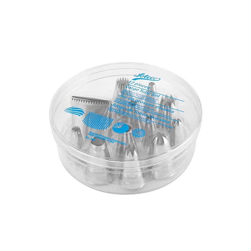 Ateco 12 Pieces Stainless Steel Tips with Cleaning Brush for