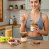 4 Pack Overnight Oats Containers with Wooden Lids and Spoons,