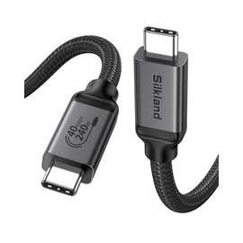 Silkland Cable USB 4 [certificado USB-IF] para cable Thunderbolt 4 de 3.3 pies, sincronización de datos de 40 Gbps, 8K/5K @60Hz, 240W, cable USB C Thu