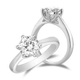 DovEggs Solitaire Moissanite Engagement Rings for Women 1.5ct 7.5mm G-H-I Color Heart Arrows Cut Moissanite Women`s Wedding Rings 14K Gold QUALITY Sterling Silver(1.5carat,6)