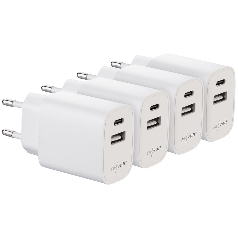 revolt Socket Charger: Economy Pack of 16 2-Port USB Power