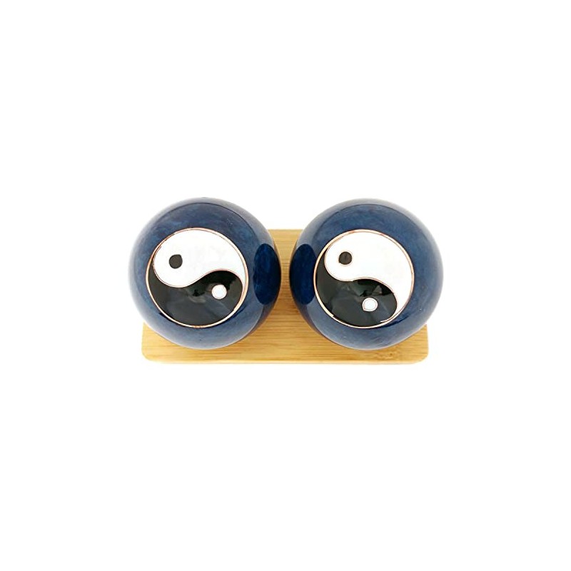 Top Chi Yin Yang Baoding Balls with Bamboo Stand (Small