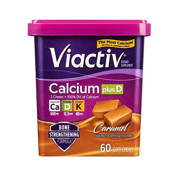 Viactiv Nutrition for Women, Calcium Plus D Soft Chews, Caramel, 60 Ea.