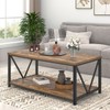EXCEFUR Modern Coffee Table, Industrial Metal and Wood Living Room