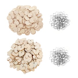 Trsnzul Calendar Sign Plaque 100 Pieces, Wooden Birthday Calendar DIY Wooden Calendar with Round Wooden Discs and Heart-Shaped Wooden Discs for DIY Crafts Wedding Decoration Gift Tags