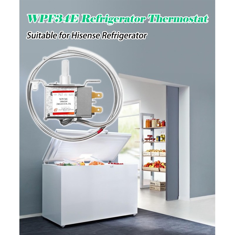 WPF34E Mini Fridge Thermostat Fits For Hisense Refrigerator,2Pin 1806104 Universal