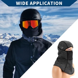 Hihaha Balaclava Face Mask with Scarf Long/Ski Sun Hood Masks for Motorcycle Cycling/Breathable/Deep Grey