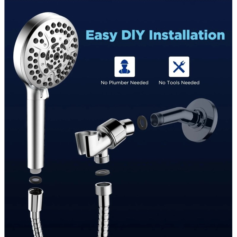 JOMOO Handheld Shower Head with Filter, 10 Spray High-Pressure Showerhead