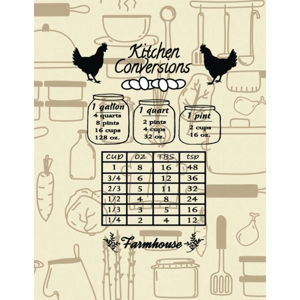 Kitchen Conversion: Kitchen Mesurement Journal, Cooking Measurements and Recipes Journal