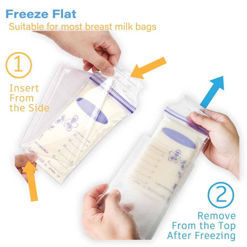 Ugotfeels 4-Pack Freeze Flat Breast Milk Storage Bag |Breastmilk Freezer