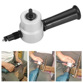 Double Head Sheet Metal Cutter, Versatile Metal Sheet Double Nibbler Drill Attachment for Straight Curve and Circle Cutting Perfect for Home DIY and Car Repair