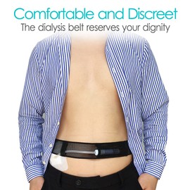 PD Belt Mesh Breathable Peritoneal Dialysis Catheter Accessories Supplies Cath Holder Protector for Stomach Feeding Peg J Tube Gtube Shower Women Men Adults Black