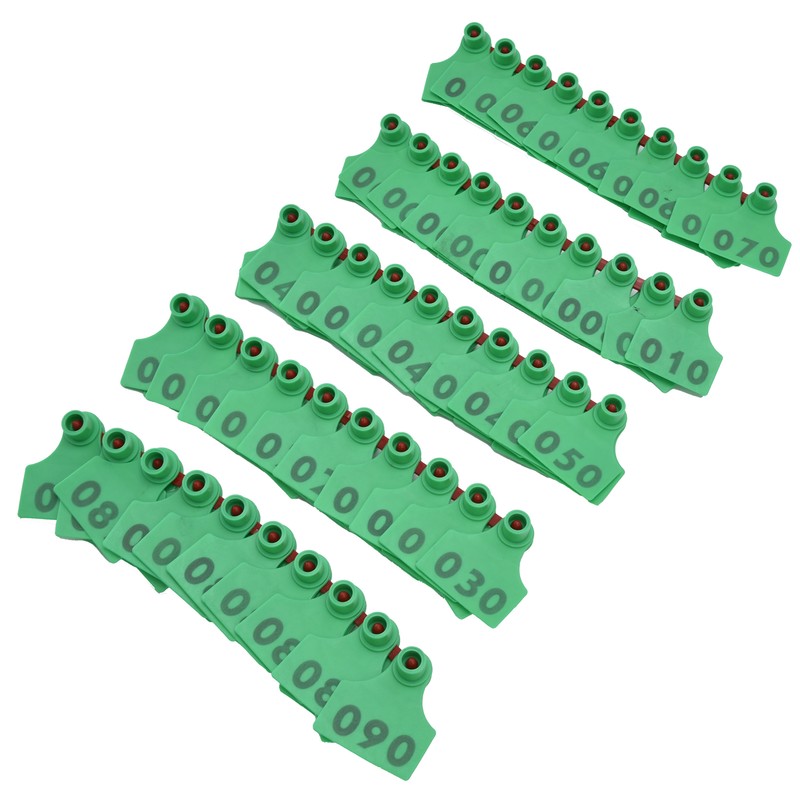 100Pcs TPU Pig Cow Ear Tag with Number 001‑100 Ear
