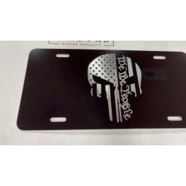 Diamond Etched Products ENGRAVED US Military Old Man Veteran Car Tag Diamond Etched Metal License Plate