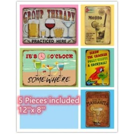 Decor 5x Tin Sign Mojito Cocktail Beer Margarita Garage Home Decor Bar Man Cave Plaque
