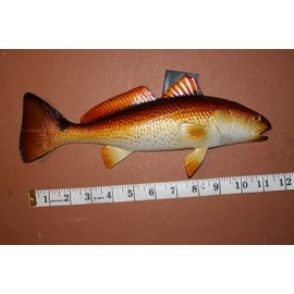 Tropical Coral Reef Sea Life Wall Hangings Redfish Trophy Mount, 11" to 12", Ultra-Realistic Redfish Replica for DIY Fish Trophy Mount