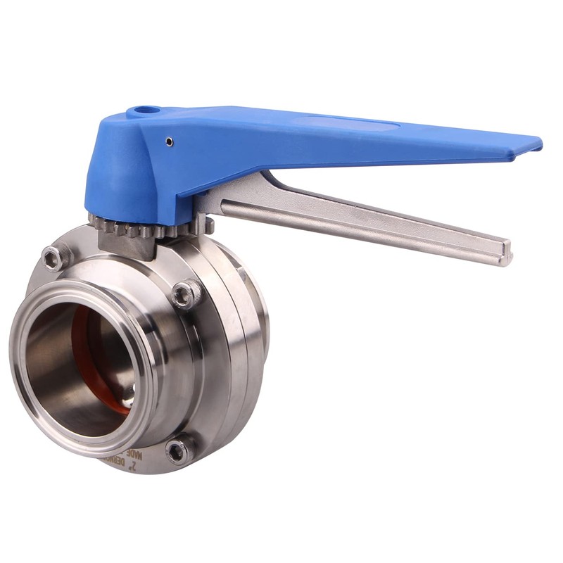 DERNORD 2 Pack Butterfly Valve with Blue Trigger Handle Stainless