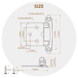 50 Pack 25 Pairs 1/2" Overlay Cabinet Door Hinges Satin Nickel Self Closing Kitchen Cabinet Hinges Brushed Nickel Cabinet Hinges Cupboard Variable Flush Cabinet Hinge