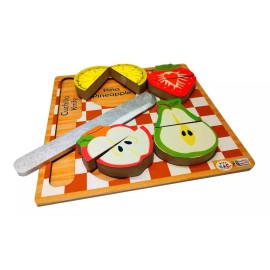 Didakta Frutas Para Cortar De Madera Bilingue,  Premium,  9 Piezas.