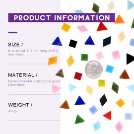 Swpeet 1 Pound Mosaic Tiles Mixed Color Mosaic Glass Pieces with Organizing Container, Genuine Mosaic Tiles Glass Pieces Mosaic Perfect for Home Decoration Crafts Supply (Panchromatic, Assortment Kit)