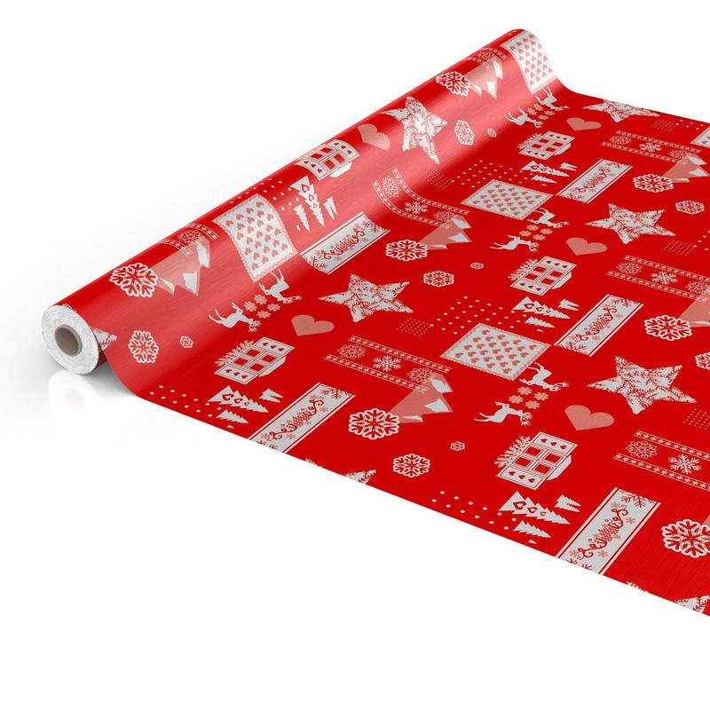 ANRO Oilcloth Tablecloth Oilcloth Washable Tablecloth Christmas Mood Red 120