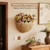 Coeusy Wicker Hanging Basket,Scalloped Wall Basket for Home Decor and