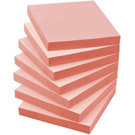 7 x 100 Sheets (7 Colors Available), 3.0 x 3.0 inches (75 x 75 mm), Fashionable Pink, Sticky Notes, Sticky Notes, Sticky Notes, Set of 6