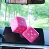 Pair 3” Fuzzy Plush Dice Heart Shape Decor for Car