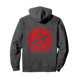Red Anarchy Symbol Design Graffiti Style, Anarchism, Punk Pullover Hoodie