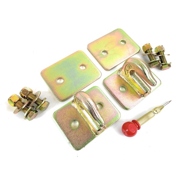 Pair of 3/8 Chain Hook with Backing Plates, Grade 8