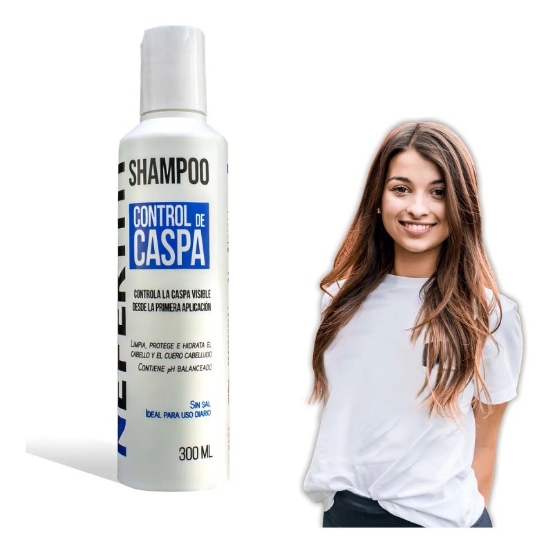 Shampoo Sin Sal Para Control De Caspa Nefertiti 300ml