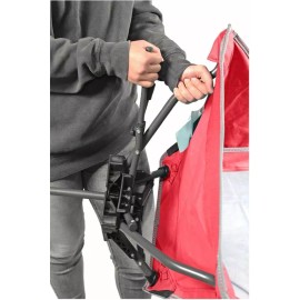 Garden Elements Tall Back Swivel Camping Patio Polyester Chair, Mesh Seat, Red