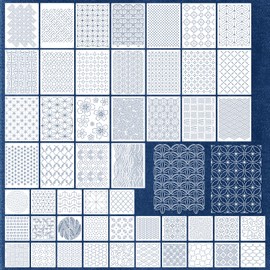 GLASSWINDS 50 Pcs Sashiko Stencil Kit, 7.9 X 5.9 Inch Plastic Embroidery Stencils, Geometric Sashiko Pattern, Embroidery Templates for Sewing Hand Quilting