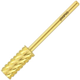 PANA Flat Top Small Barrel 3/32" Shank Size - (Gold, 3X Coarse Grit) - Fast remove Acrylic or Hard Gel Nail Drill Bit for Manicure Pedicure Salon Professional or Beginner