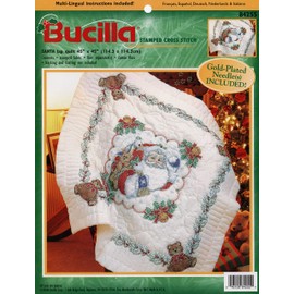 Bucilla - Santa - Stamped Cross Stitch Lap Quilt Kit 84255