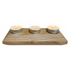 Wooden 3 Tea Light Candle Holder, 8 Inches (Natural Wood,