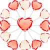 Fruidles Valentine's Red and White Swirl Heart Lollipop Candy Sucker