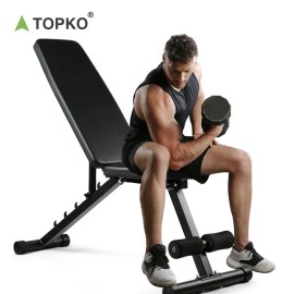 TOPKO US Warehouse Indoor Durable Weight Bench Gym Daily Workout Weight Benchcolor: Black, Size: 114*43*109CM