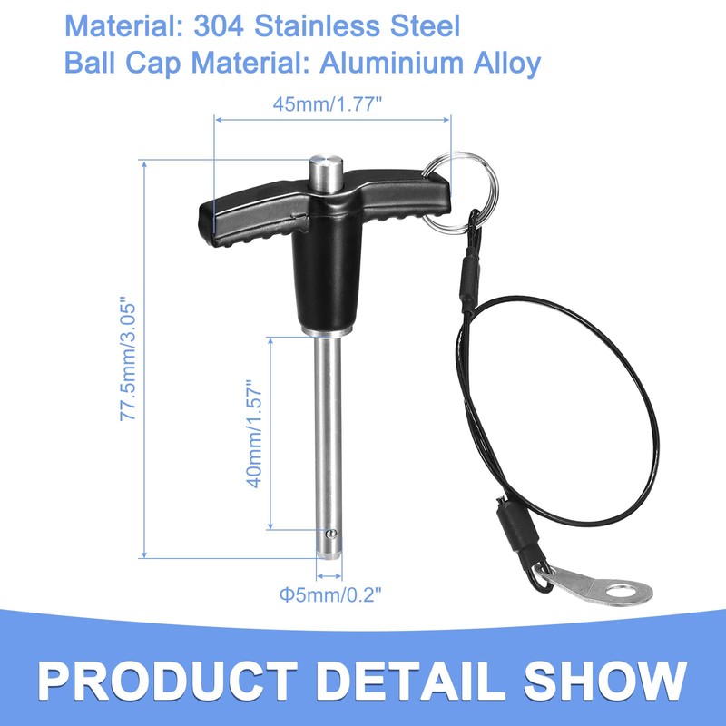 GLOKUUCA T Handle Lock Pins - Ball Locking Pin Fits