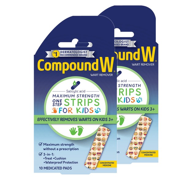 Compound W One Step Wart Remover Strips for Kids, 10