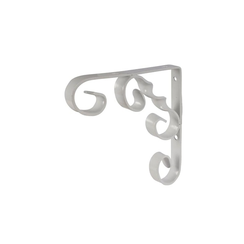 Dekton Twisted Wrought Iron Scroll Shelf Bracket, Powder Coated, 8"x8"-