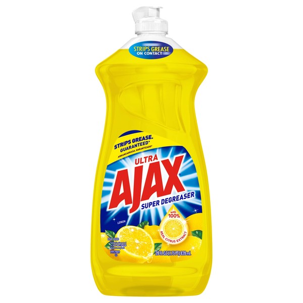 Ajax Dishwashing Liquid Dish Soap Yellow Lemon, 28 Fl Oz