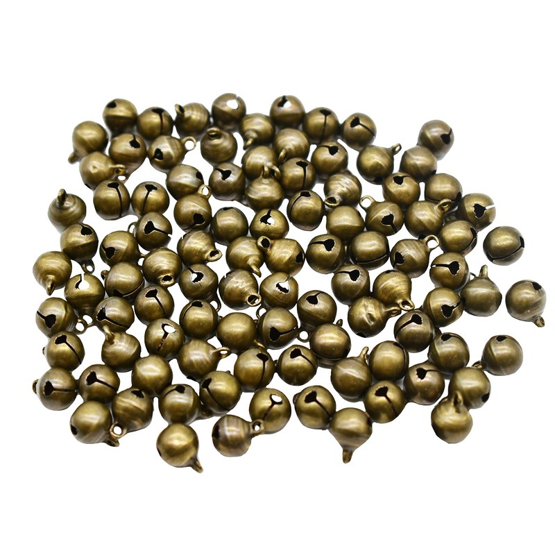 Maydahui 100 PCS Small Jingle Bell 1/2 inches Vintage Bronze