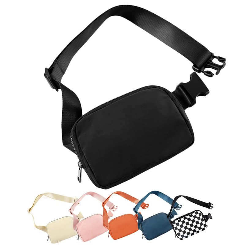 Mini riñonera unisex, riñonera deportiva informal con correa ajustable para