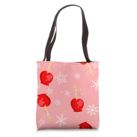 christmas red candy apples pink Tote Bag